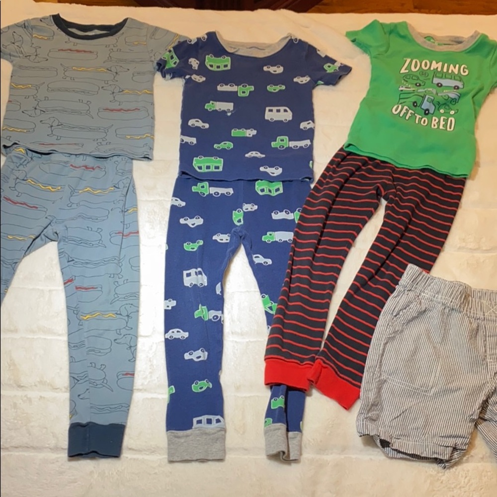 Lot Boys 5T PJs, T shirts & shorts